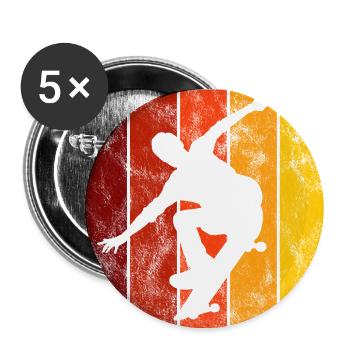 Skateboarder Skateboard Skater Skate Skateing - Buttons large 2.2''/56 mm (5-pack) - white - Front