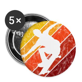 Skateboarder Skateboard Skater Skate Skateing - Buttons groß 56 mm (5er Pack) - Weiß - Vorne