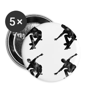 Skateboarder Skateboard Skater Skate Skateing - Buttons large 2.2''/56 mm (5-pack) - white - Front