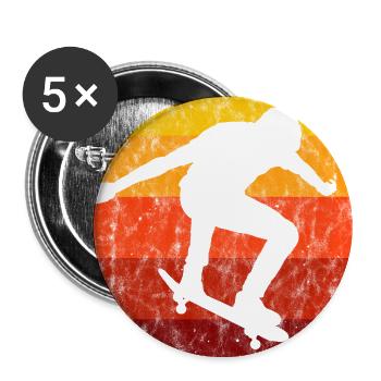 Skateboarder Skateboard Skater Skate Skateing - Buttons large 2.2''/56 mm (5-pack) - white - Front