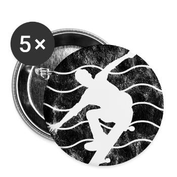 Skateboarder Skateboard Skater Skate Skateing - Buttons groß 56 mm (5er Pack) - Weiß - Vorne