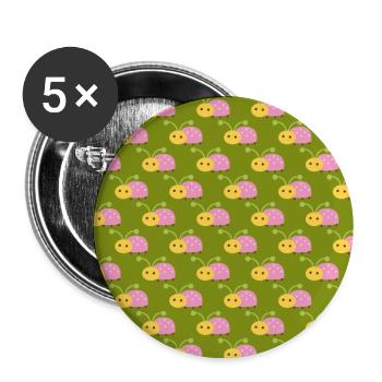 colorful beetle pattern buntes Muster gift idea - Buttons large 2.2''/56 mm (5-pack) - white - Front