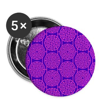 Modèle chinois - Lot de 5 grands badges (56 mm) - blanc - Devant
