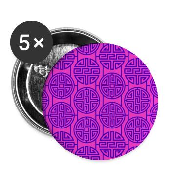 Modèle chinois - Lot de 5 grands badges (56 mm) - blanc - Devant