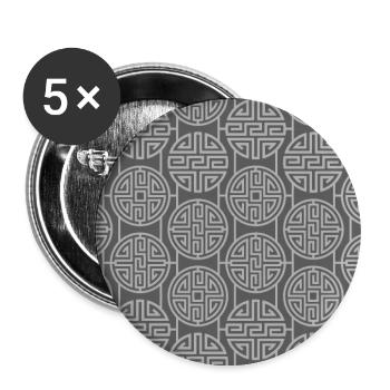 Chinesisches Muster - Buttons groß 56 mm (5er Pack) - Weiß - Vorne