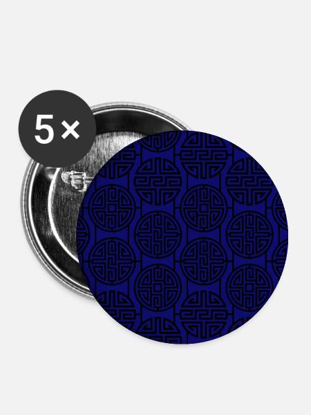 Chinese pattern - Buttons large 2.2''/56 mm (5-pack) - white