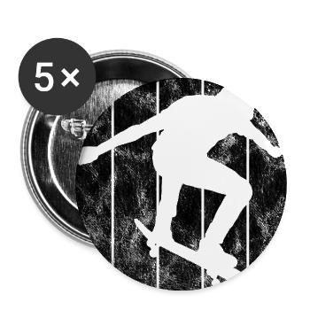 Skateboarder Skateboard Skater Skate Skateing - Buttons large 2.2''/56 mm (5-pack) - white - Front