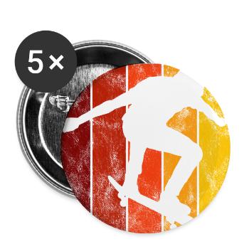 Skateboarder Skateboard Skater Skate Skateing - Buttons groß 56 mm (5er Pack) - Weiß - Vorne