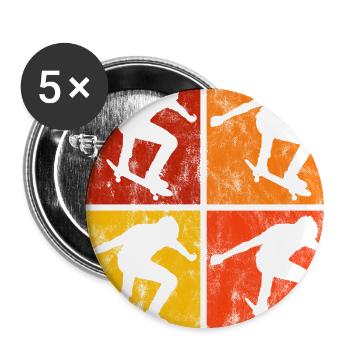Skateboarder Skateboard Skater Skate Skateing - Buttons large 2.2''/56 mm (5-pack) - white - Front