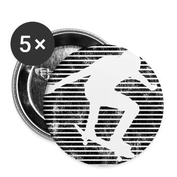 Skateboarder Skateboard Skater Skate Skateing - Buttons large 2.2''/56 mm (5-pack) - white - Front