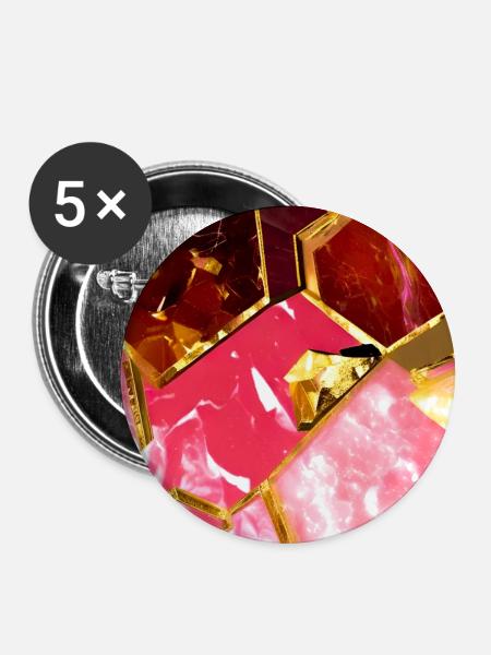 Marmor Roségold Textur - Buttons groß 56 mm (5er Pack) - Weiß