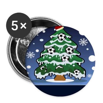 Christmas Soccer Player Name Tag - Buttons large 2.2''/56 mm (5-pack) - white - Front