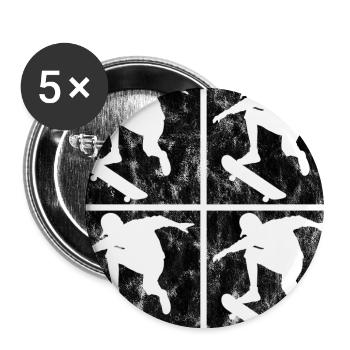 Skateboarder Skateboard Skater Skate Skateing - Lot de 5 grands badges (56 mm) - blanc - Devant