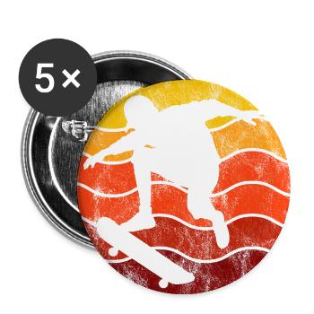 Skateboarder Skateboard Skater Skate Skateing - Lot de 5 grands badges (56 mm) - blanc - Devant