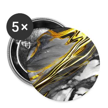 Marble Black Gold Texture - Buttons large 2.2''/56 mm (5-pack) - white - Front
