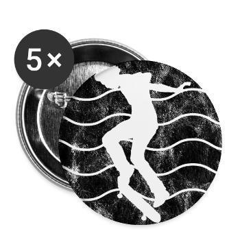 Skateboarder Skateboard Skater Skate Skateing - Buttons large 2.2''/56 mm (5-pack) - white - Front