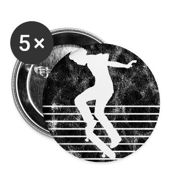 Skateboarder Skateboard Skater Skate Skateing - Lot de 5 grands badges (56 mm) - blanc - Devant