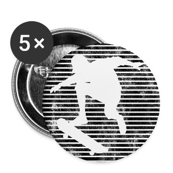 Skateboarder Skateboard Skater Skate Skateing - Lot de 5 grands badges (56 mm) - blanc - Devant