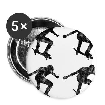 Skateboarder Skateboard Skater Skate Skateing - Buttons large 2.2''/56 mm (5-pack) - white - Front