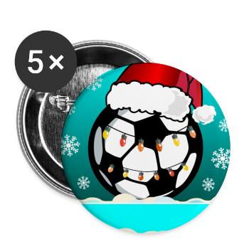 Personalized Christmas Gifts - SOCCER NAME - Buttons large 2.2''/56 mm (5-pack) - white - Front