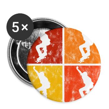 Skateboard Skateboarder Skater Skate Skateing - Buttons large 2.2''/56 mm (5-pack) - white - Front
