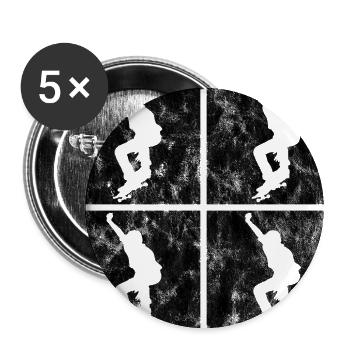 Skateboard Skateboarder Skater Skate Skateing - Buttons large 2.2''/56 mm (5-pack) - white - Front