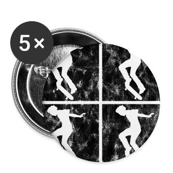 Skateboard Skateboarder Skater Skate Skateing - Buttons groß 56 mm (5er Pack) - Weiß - Vorne