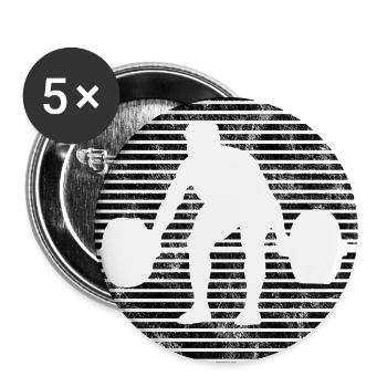 Musculation Bodybuilder GYM Fitnessstudio Retro - Lot de 5 grands badges (56 mm) - blanc - Devant