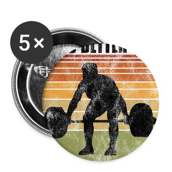 life is better with bodybuilding GYM Bodybuilder - Buttons groß 56 mm (5er Pack) - Weiß - Vorne