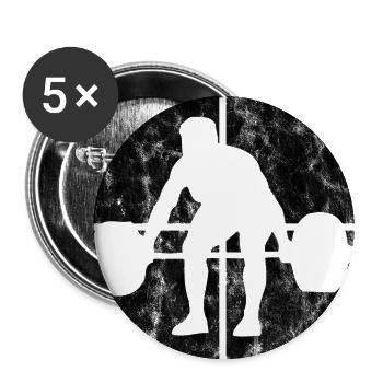 Musculation Bodybuilder GYM Fitnessstudio Retro - Lot de 5 grands badges (56 mm) - blanc - Devant