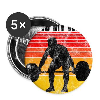 Bodybuilding this is my world Bodybuilder retro - Buttons large 2.2''/56 mm (5-pack) - white - Front