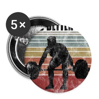 life is better with bodybuilding GYM Bodybuilder - Buttons groß 56 mm (5er Pack) - Weiß - Vorne