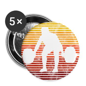 Bodybuilding Bodybuilder GYM Fitnessstudio Retro - Buttons large 2.2''/56 mm (5-pack) - white - Front