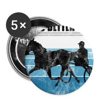 Life is better with Harness Racing Trotting Trot - Buttons large 2.2''/56 mm (5-pack) - white - Front