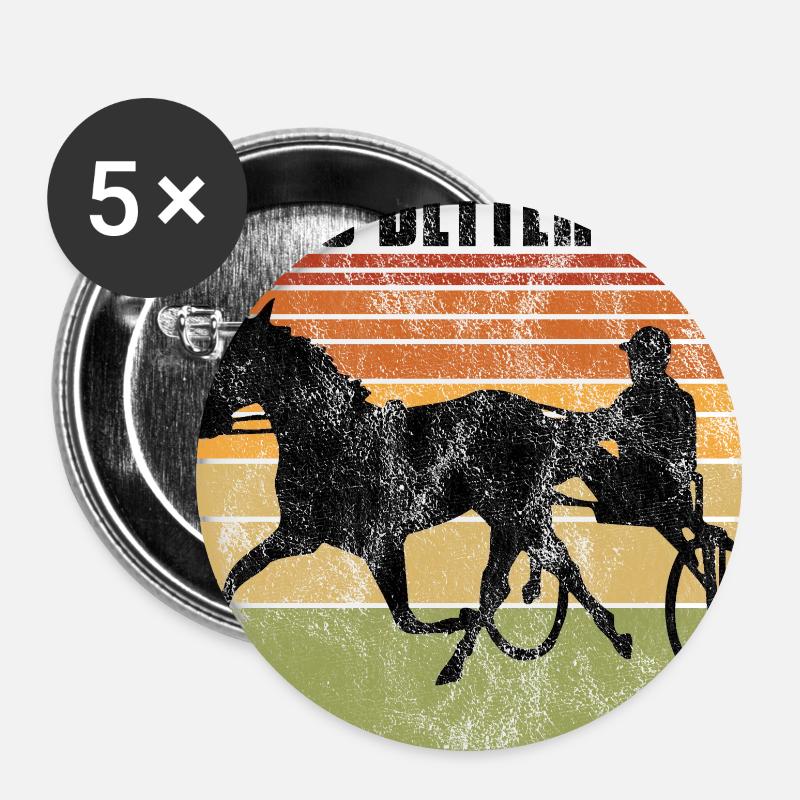 Life is better with Harness Racing Trotting Trot - Buttons large 2.2''/56 mm (5-pack) - white