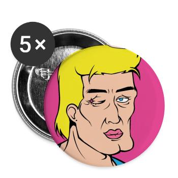 L’auto-louange du Pop Art dans le style de la bande dessinée - Lot de 5 grands badges (56 mm) - blanc - Devant