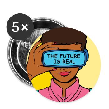 Die Zukunft Ist Real VR Vision - Buttons groß 56 mm (5er Pack) - Weiß - Vorne