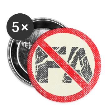 Gegen Faschismus FA - Buttons groß 56 mm (5er Pack) - Weiß - Vorne