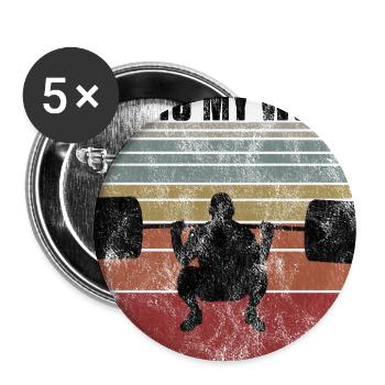 This is my world Bodybuilding Bodybuilder GYM - Buttons large 2.2''/56 mm (5-pack) - white - Front