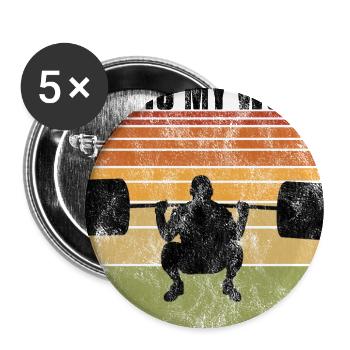 This is my world Bodybuilding Bodybuilder GYM - Buttons large 2.2''/56 mm (5-pack) - white - Front