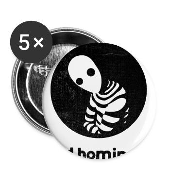 Étrange hominem Logo Grunge Noir - Lot de 5 grands badges (56 mm) - blanc - Devant