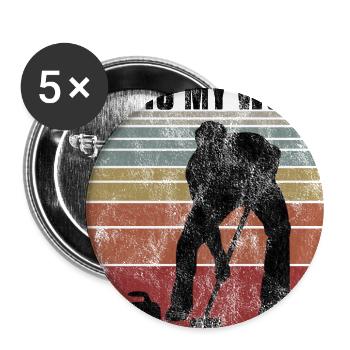 Curling is my world Curler Eisstockschießen - Buttons groß 56 mm (5er Pack) - Weiß - Vorne