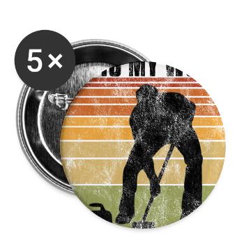 Le curling est mon monde - Lot de 5 grands badges (56 mm) - blanc - Devant