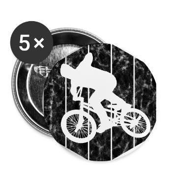 BMX Vélo Vélo Rétro Cadeau Vélo Motocross - Lot de 5 grands badges (56 mm) - blanc - Devant