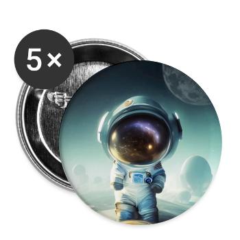 The little astronaut on a planet - Buttons large 2.2''/56 mm (5-pack) - white - Front