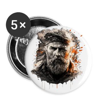 Die Schönheit der Seefahrt, segeln Kapitän Nautik - Buttons groß 56 mm (5er Pack) - Weiß - Vorne