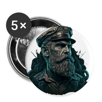 Die Schönheit der Seefahrt, segeln Kapitän Nautik - Buttons groß 56 mm (5er Pack) - Weiß - Vorne