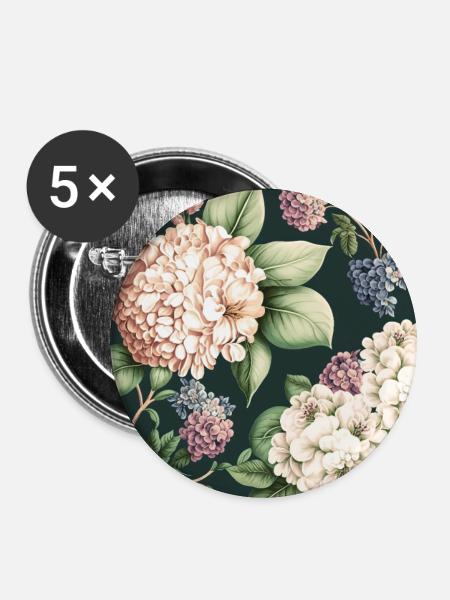 Floral Design 26 - Buttons groß 56 mm (5er Pack) - Weiß