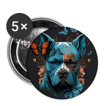 American Staffordshire Terrier - Buttons large 2.2''/56 mm (5-pack) - white - Front