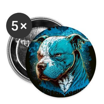 American Staffordshire Terrier - Buttons groß 56 mm (5er Pack) - Weiß - Vorne